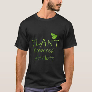 Vegan"Plant Power idrottsman" svart T Shirt