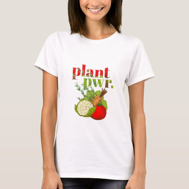 Vegan Plant Power T Shirt (Framsida)