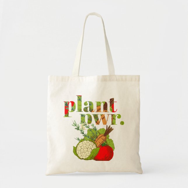 Vegan Plant Power Tygkasse (Framsidan)