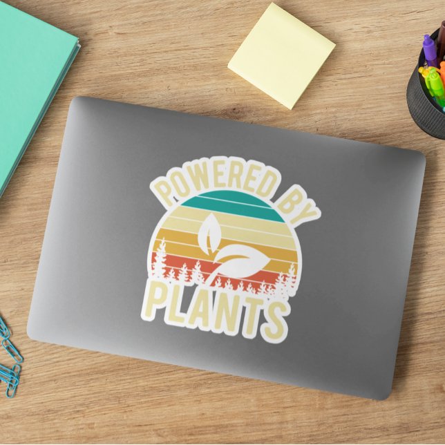 Vegan Plant Powered Retro Klistermärken (Skapare uppladdad)