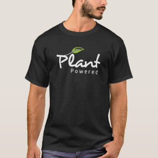 Vegan "Plant Powered" svart t-shirt