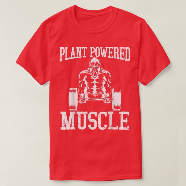 Vegan Power Bodybuilding Vegetarian Weightlifter T Shirt (Design framsida)