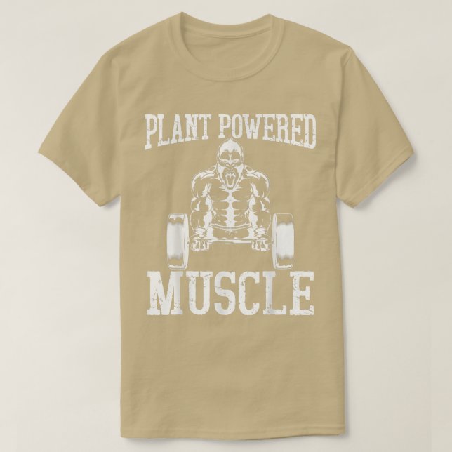 Vegan Power Bodybuilding Vegetarian Weightlifter T Shirt (Design framsida)