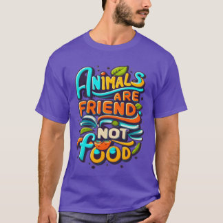 Vegan Power Djur Är Vänner Inte Mat retro T Shirt