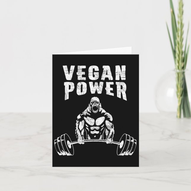 Vegan Power Gorilla Bodybuilding Gym Workout Desig Kort (Framsida)