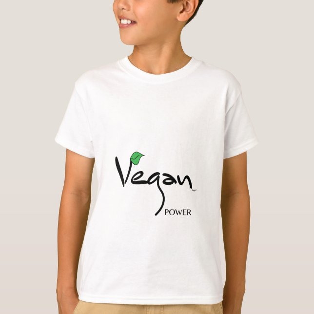 Vegan Power med Grönt Löv Coola Tee (Framsida)