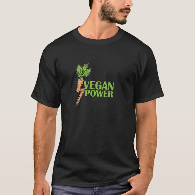 Vegan Power Morot T Shirt (Framsida)