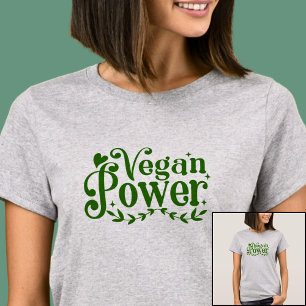 Vegan Power - på lätt Grått T Shirt