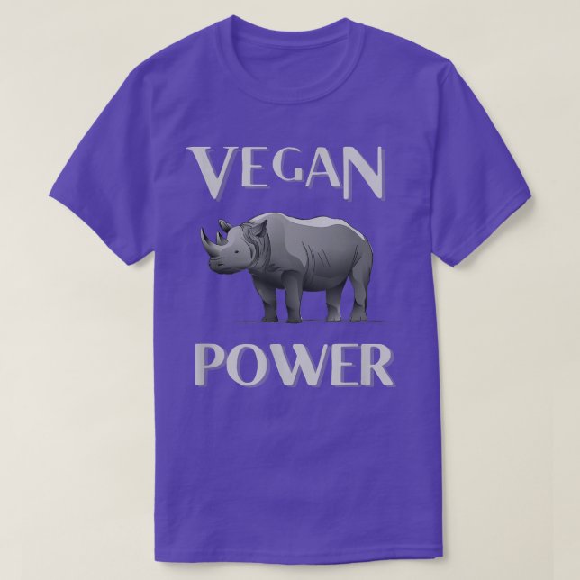 Vegan Power Rhino Gym-workout Tee for Vegans and V (Design framsida)