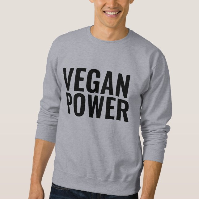 VEGAN POWER T-SHIRTS TEES LÅNG ÄRMAD TRÖJA (Framsida)