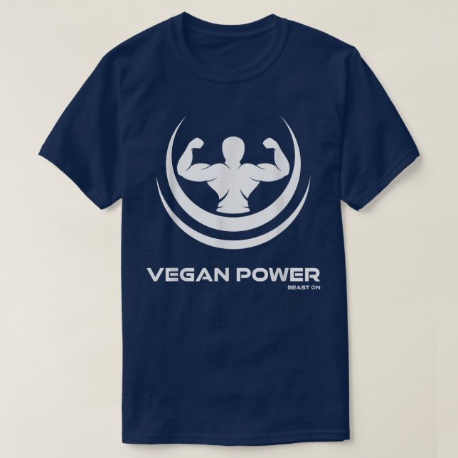 Vegan Power Vegan-Beasten på Vegetarian Gym Fitnes T Shirt (Design framsida)