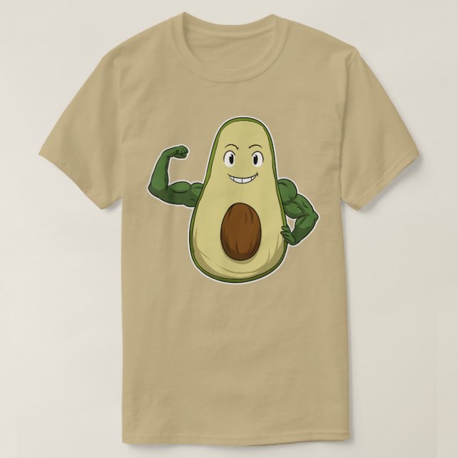 Vegan Power Vegetarian Plant Avocado Bodybuilding T Shirt (Design framsida)