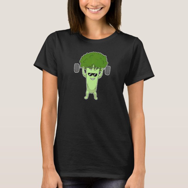 Vegan Power Vegetarian Plant Broccoli Bodybuilding T Shirt (Framsida)