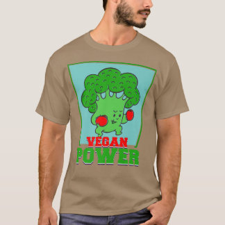 Vegan Power Vegetarian Veggies Boxing Fight Brocco T Shirt
