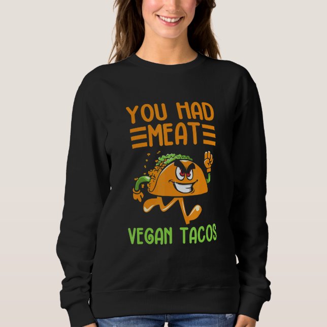 Vegan Power Veggie Vegan Tacos Muscle Vegetarian E T Shirt (Framsida)