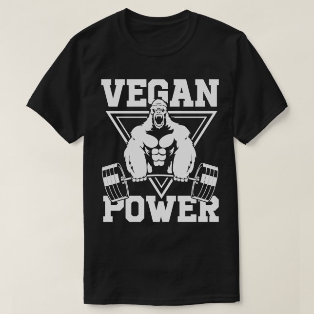 Vegan Power Workout Muscle Gorilla Bodybuilding 5 T Shirt (Design framsida)