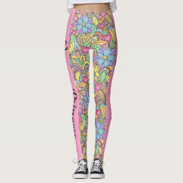 Vegan Princess färglös blommigt mandala Leggings