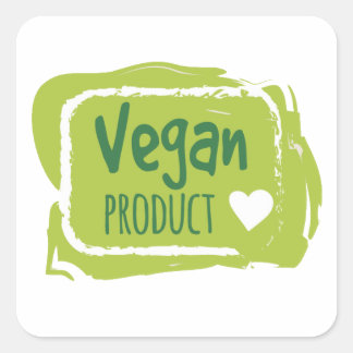 Vegan-produktetikett Fyrkantigt Klistermärke