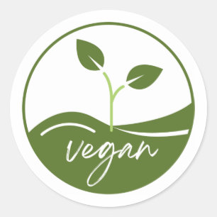 Vegan-produktetikett Runt Klistermärke