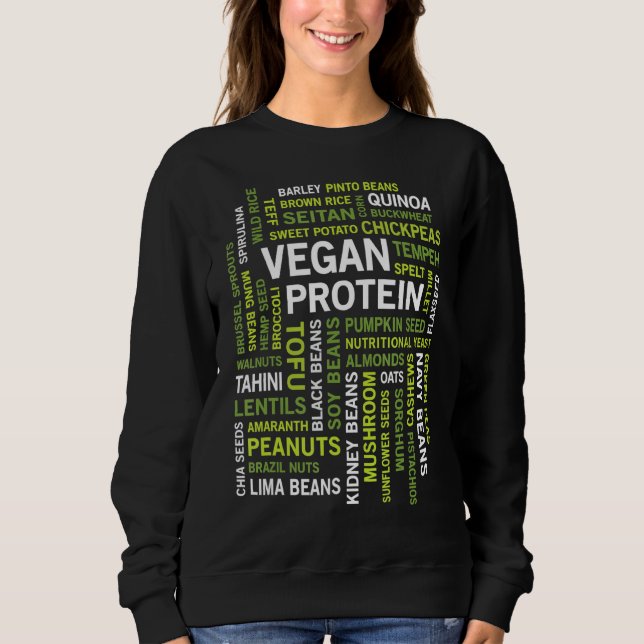 Vegan Protein Sources Ord Cloud Gym Workout Healt T Shirt (Framsida)