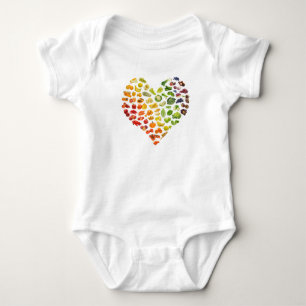 Vegan Rainbow Heart Tee Shirt