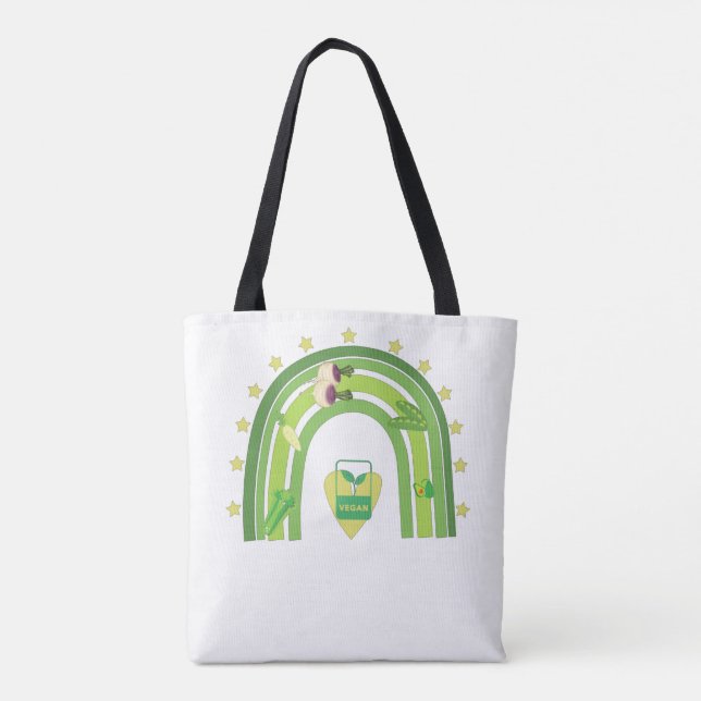 vegan rainbow T-Shirt Tygkasse (Baksida)
