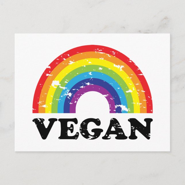 Vegan Rainbow Vykort (Framsida)