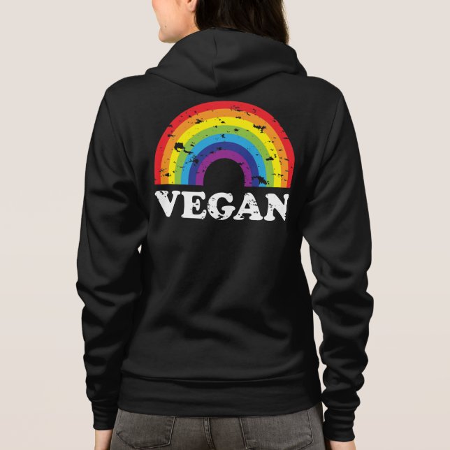Vegan Rainbow Zip-Up Hoodie Tröja (Baksida)