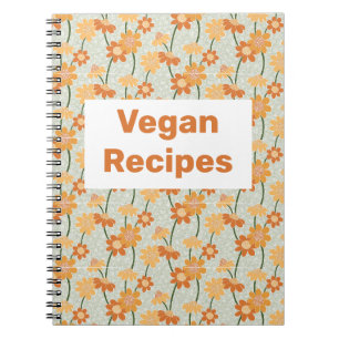 Vegan Recept bok Söt retro muterade blommor från 1 Anteckningsbok