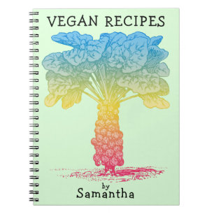 Vegan Recipe Bok med Namn Anteckningsbok