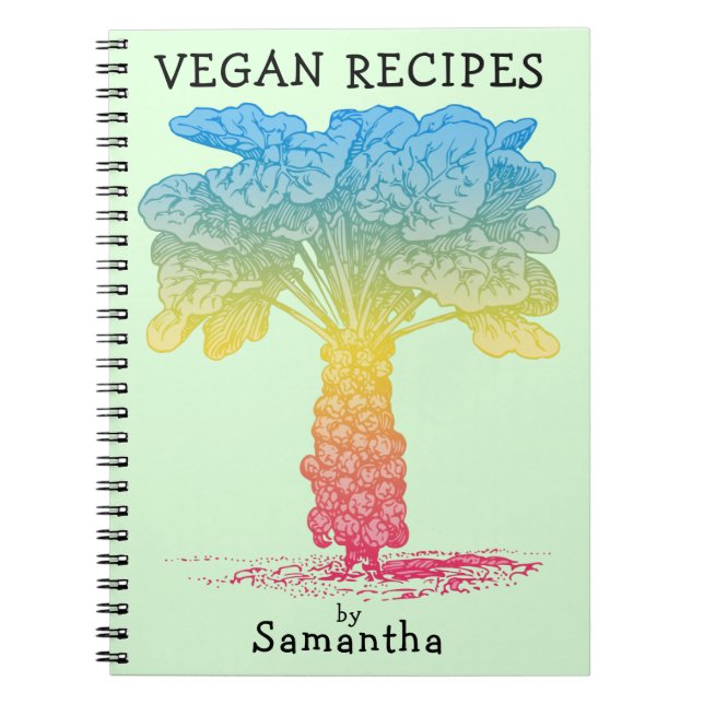 Vegan Recipe Bok med Namn Anteckningsbok (Framsidan)