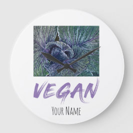 Vegan Red Cabbage Vintage-gåva Stor Klocka