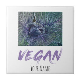 Vegan Red Cabbage-Vintage Kakelplatta