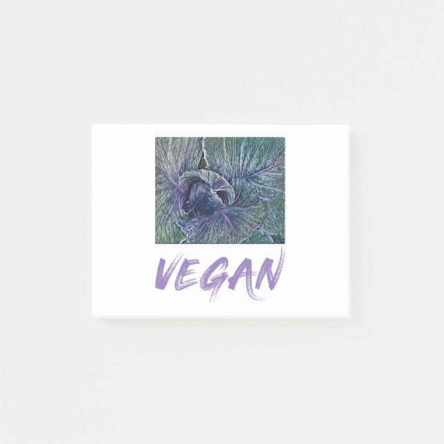 Vegan Red Cabbage-Vintage Post-it Block (Framsida)