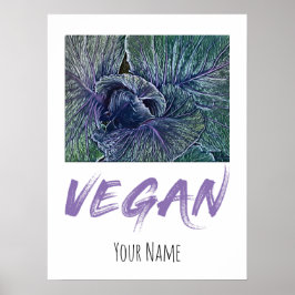 Vegan Red Cabbage-Vintage Poster