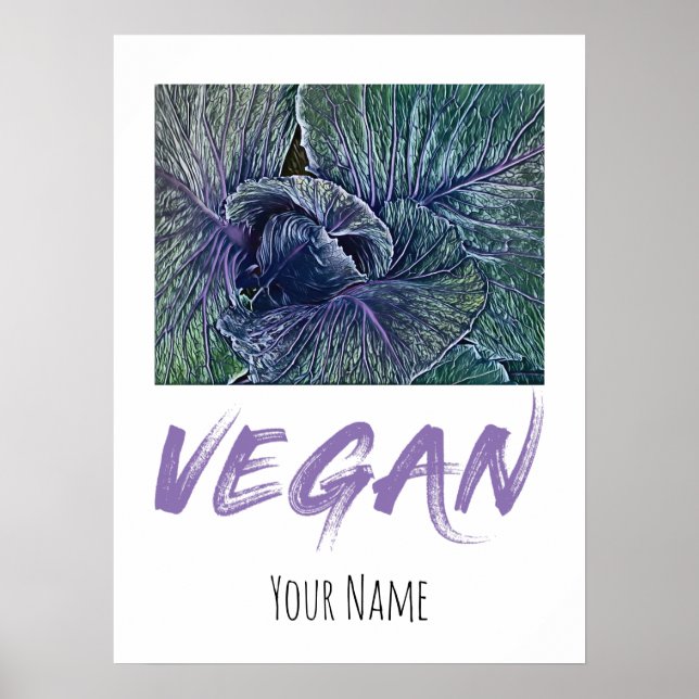 Vegan Red Cabbage-Vintage Poster (Framsidan)