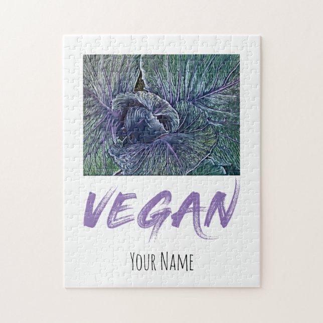 Vegan Red Cabbage-Vintage Pussel (Vertikal)
