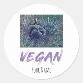 Vegan Red Cabbage-Vintage Runt Klistermärke