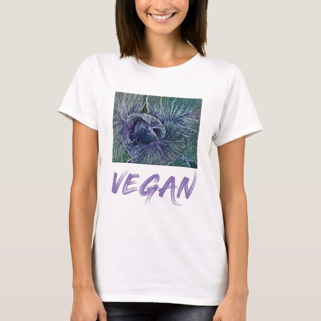 Vegan Red Cabbage-Vintage T Shirt (Framsida)