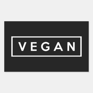Vegan. Rektangulärt Klistermärke
