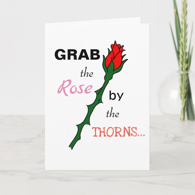 Vegan Ro Thorns Valentines day Card Kort (Framsida)