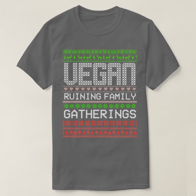 Vegan Ruining Family Gatherings Vegan-jul T Shirt (Design framsida)