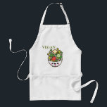 Vegan Salad Förkläde<br><div class="desc">En dålig Tecknad Garden Salad med Ord Vegan längst upp.</div>