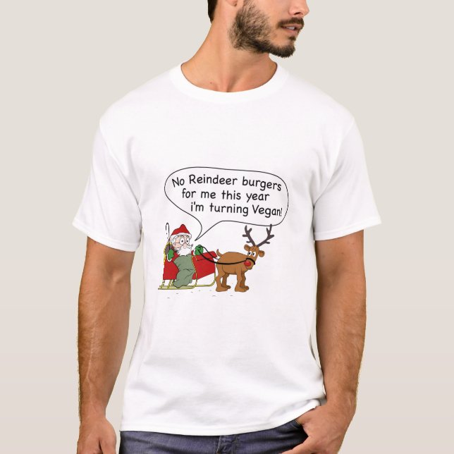Vegan Santa T Shirt (Framsida)