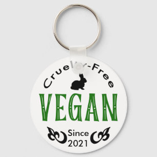 Vegan sedan [lägg till ditt eget datum] nyckelring