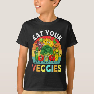 Vegan Shirt Kids Småbarn Boys Eat Your Veggies Veg T