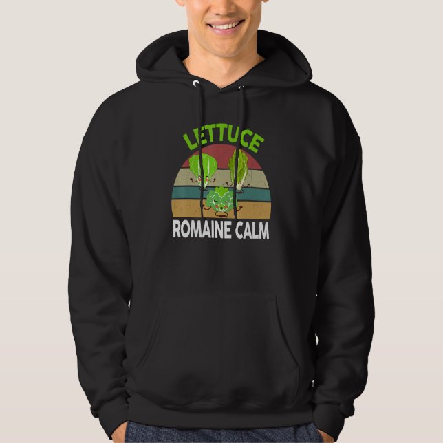 Vegan-Shirt Lettuce Romaine Calm Vegetarian Gift F Hoodie (Framsida)