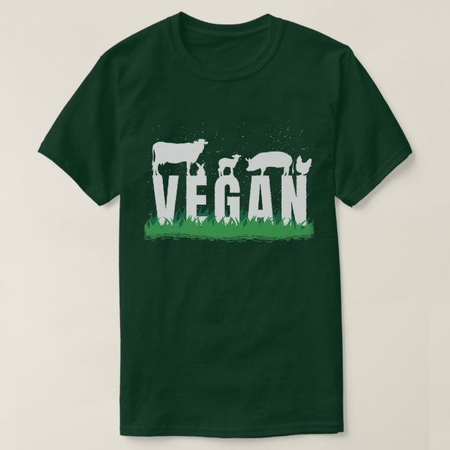 Vegan Silhouette Veggie Cow Gris Premium T Shirt (Design framsida)