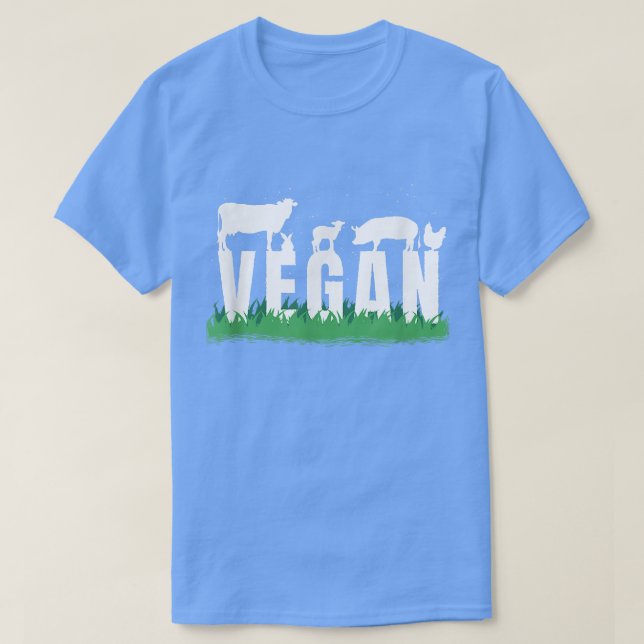 Vegan Silhouette Veggie Cow Gris T Shirt (Design framsida)