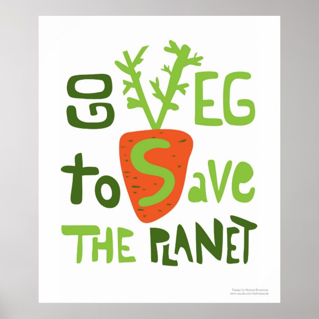 Vegan Slogan Hand Write Doodle Poster (Framsidan)